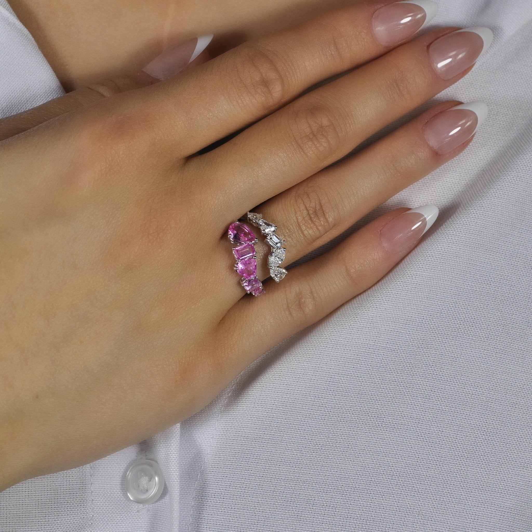 Zinnia Pink Sapphire Wrap Ring - Jewelry - RUCHI New York