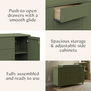 Pogo Tambour Assembled Dresser in Olive