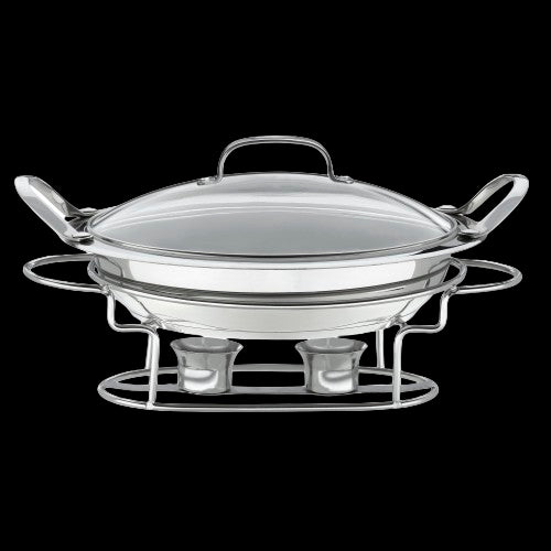Classic Entertaining Collection 11" Round Buffet Server in Stainless Steel
