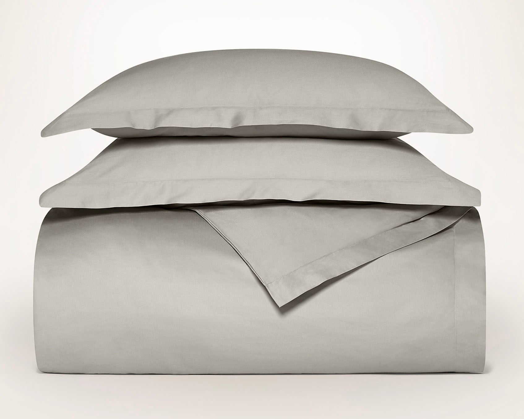 Signature Hemmed Duvet Set - Pewter