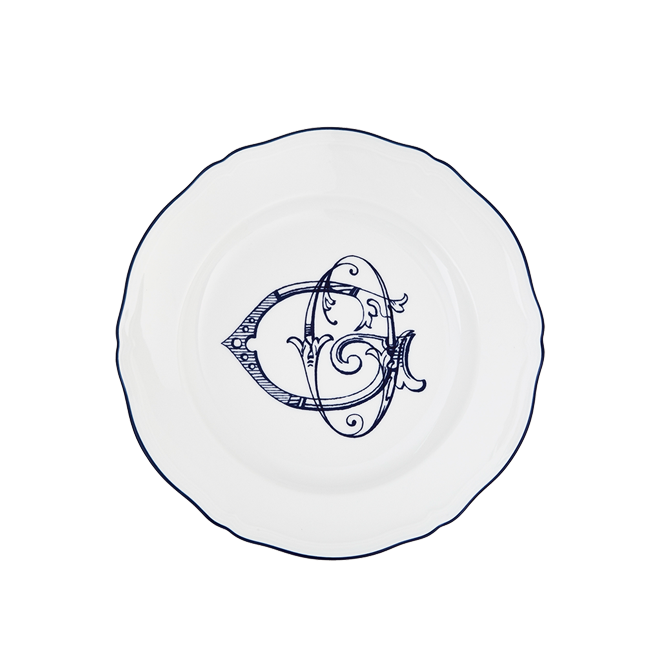 "GZ" Corona Monogram Dessert Plate