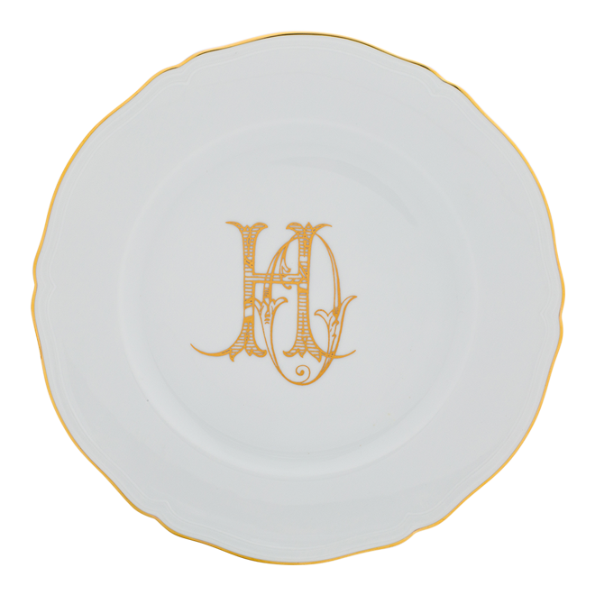 Charger plate Corona Monogram oro (set of 2)
