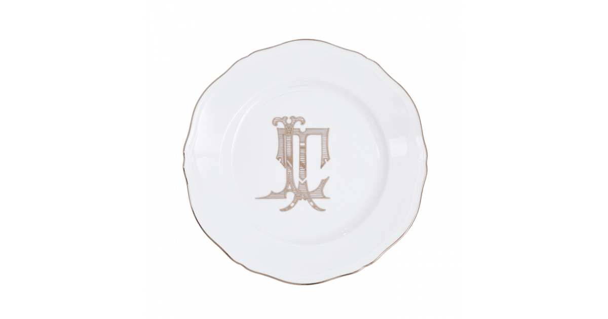Charger Plate Corona Monogram Platino - Set of Two