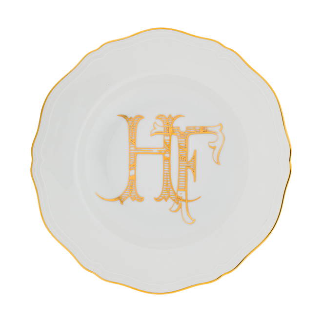 Soup plate Corona Monogram oro (Set of 4)