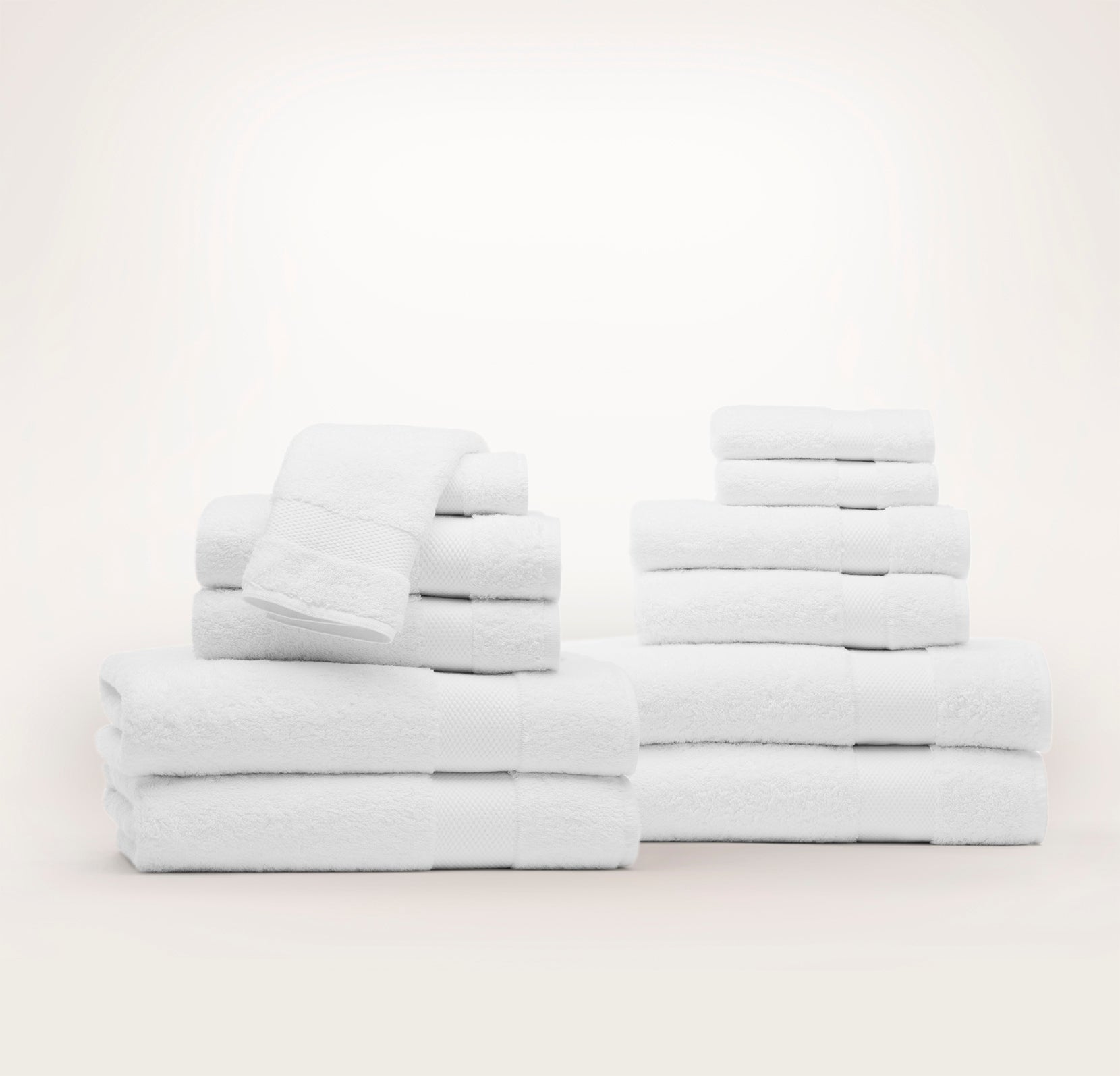 Complete Plush Bath Towel Bundle - White