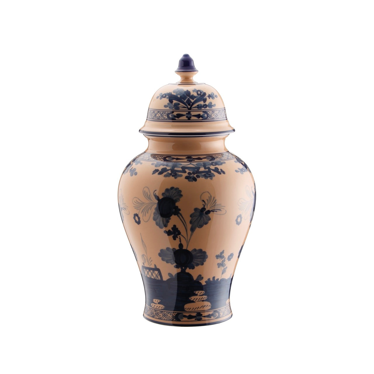 Oriente Italiano Large Potiche Vase With Cover in Cipria