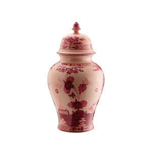 Oriente Italiano Large Potiche Vase With Cover in Vermiglio