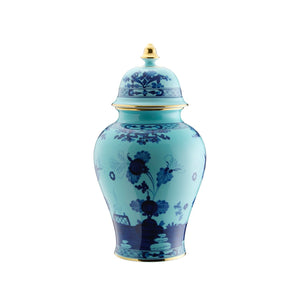 Oriente Italiano Large Potiche Vase With Cover in Iris