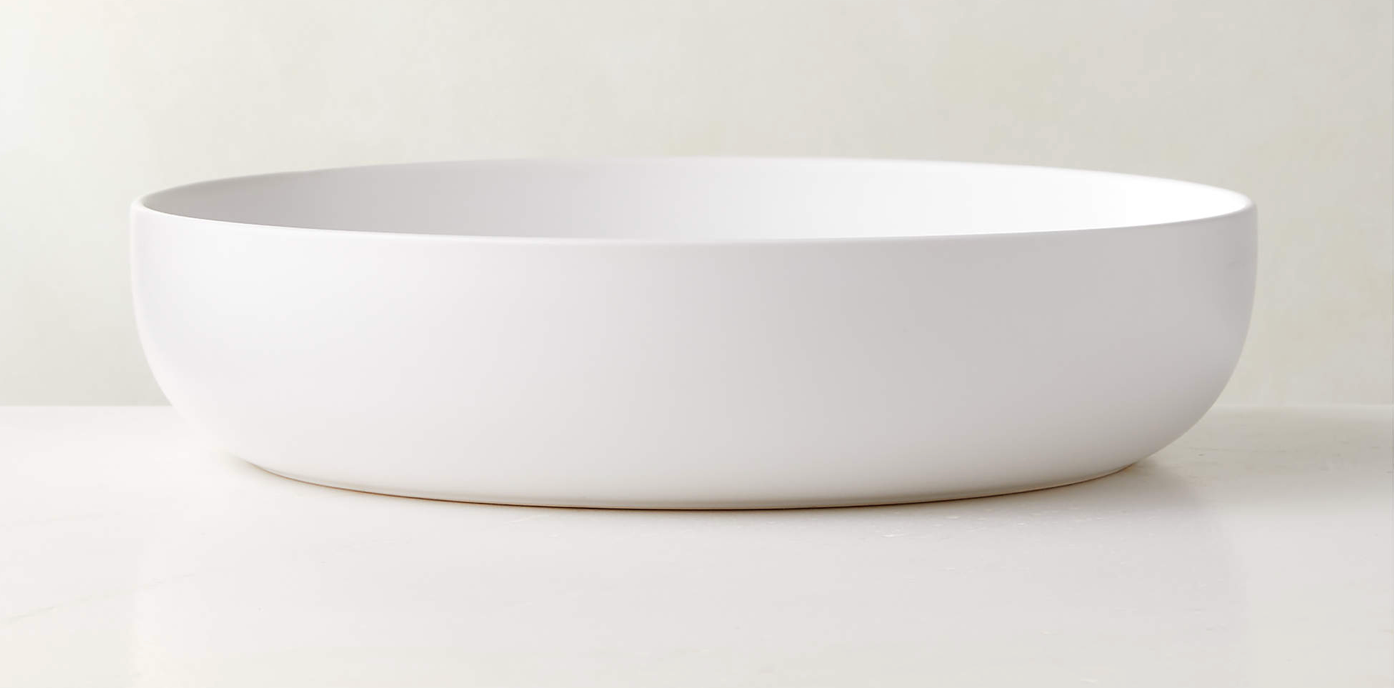 Crisp Matte White Serving Bowl Large