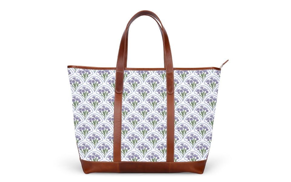 St. Charles Zippered Yacht Tote - Extra Large Tote Bag With A Leather Patch