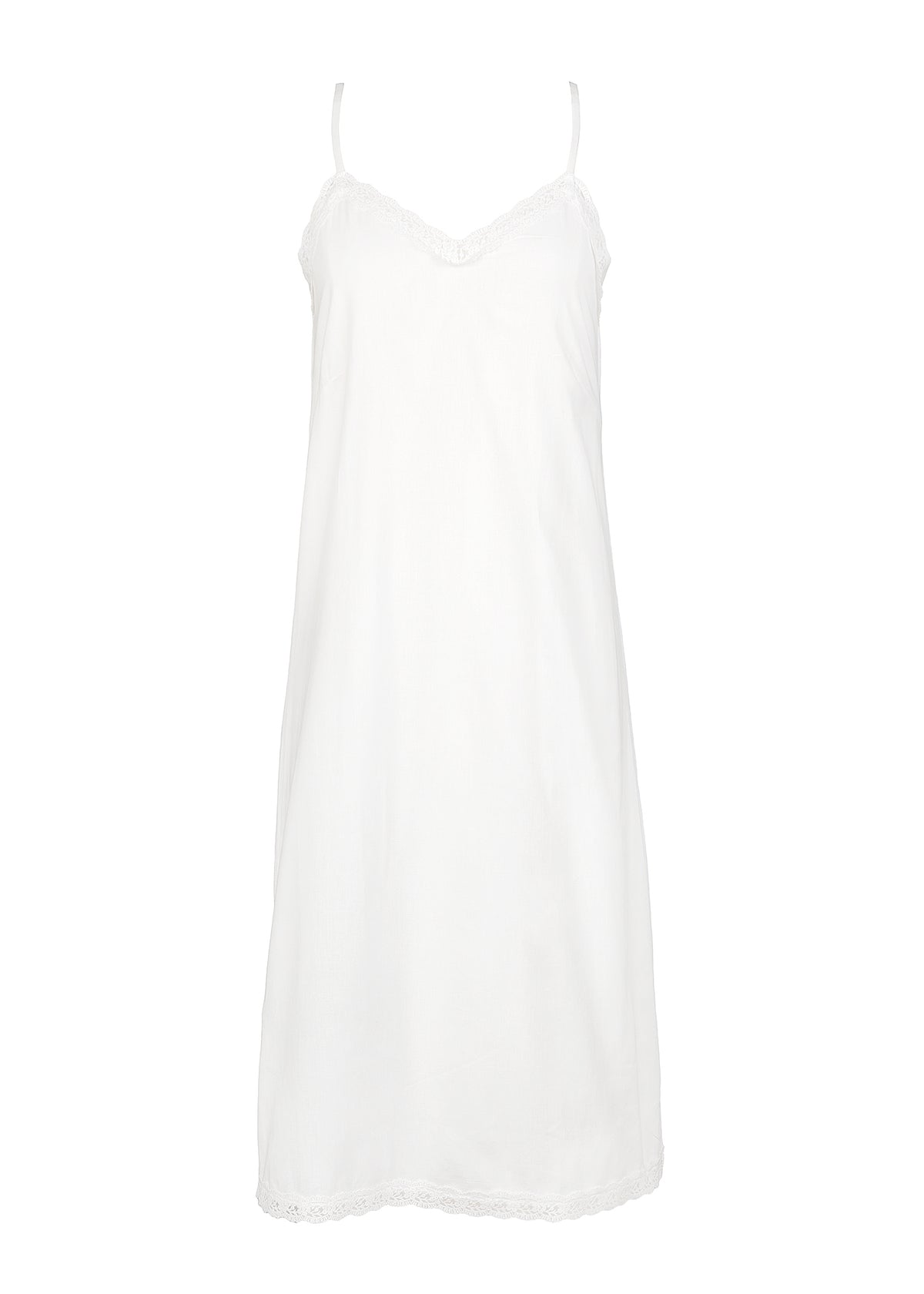 Juliette White Cotton Nightgown, Strapless with Lace