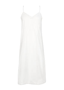 Juliette White Cotton Nightgown, Strapless with Lace