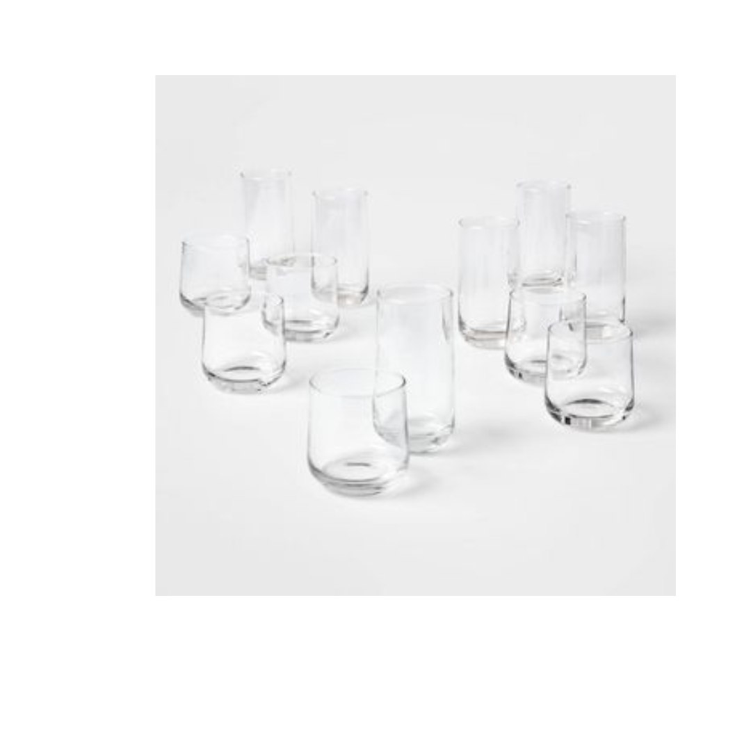 12pc Glass Shoreham Double Old Fashion and Highball Glasses Set - Threshold™
