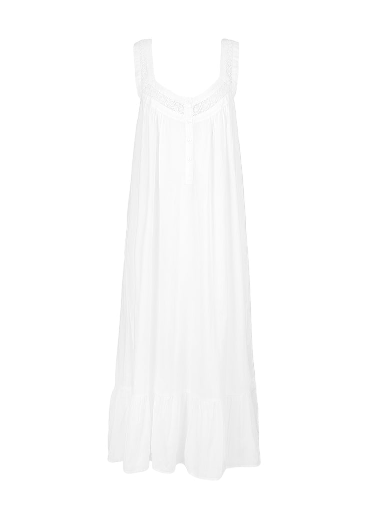 Courtney White Cotton Nightgown | Over The Moon