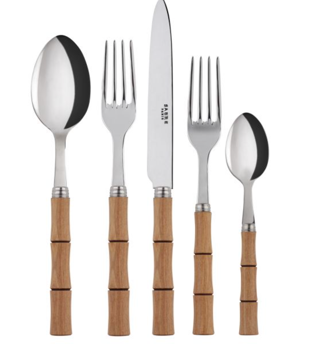 5 Piece Set Bamboo Flatware
