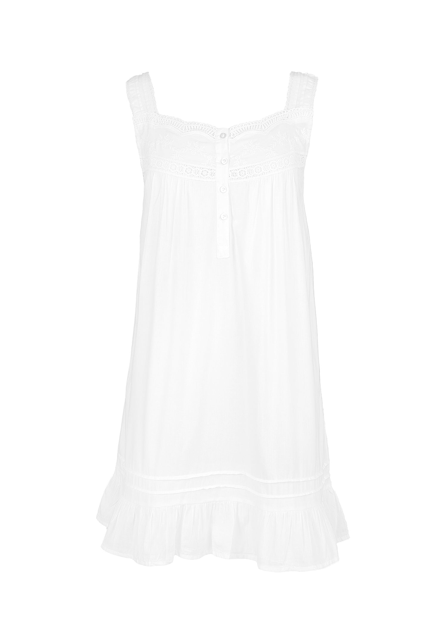 Jennifer White Cotton Nightgown