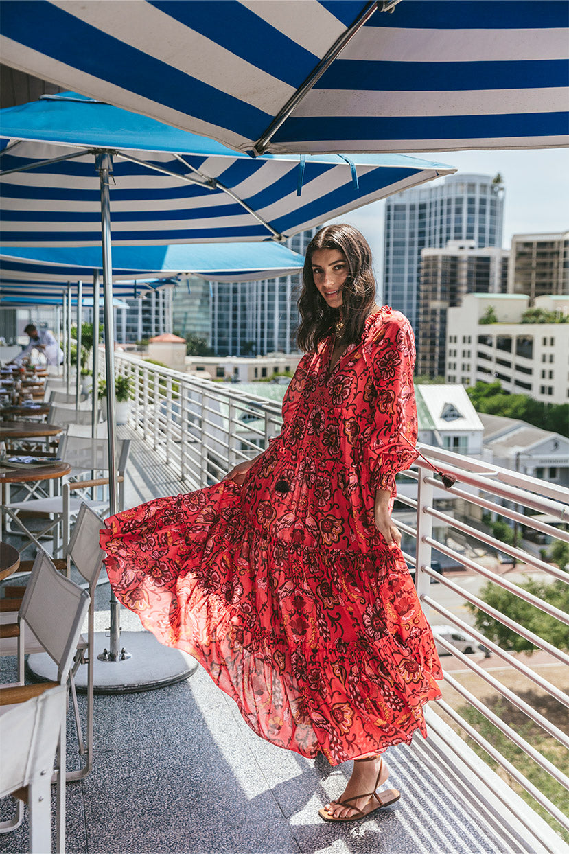 watermelon maxi dress