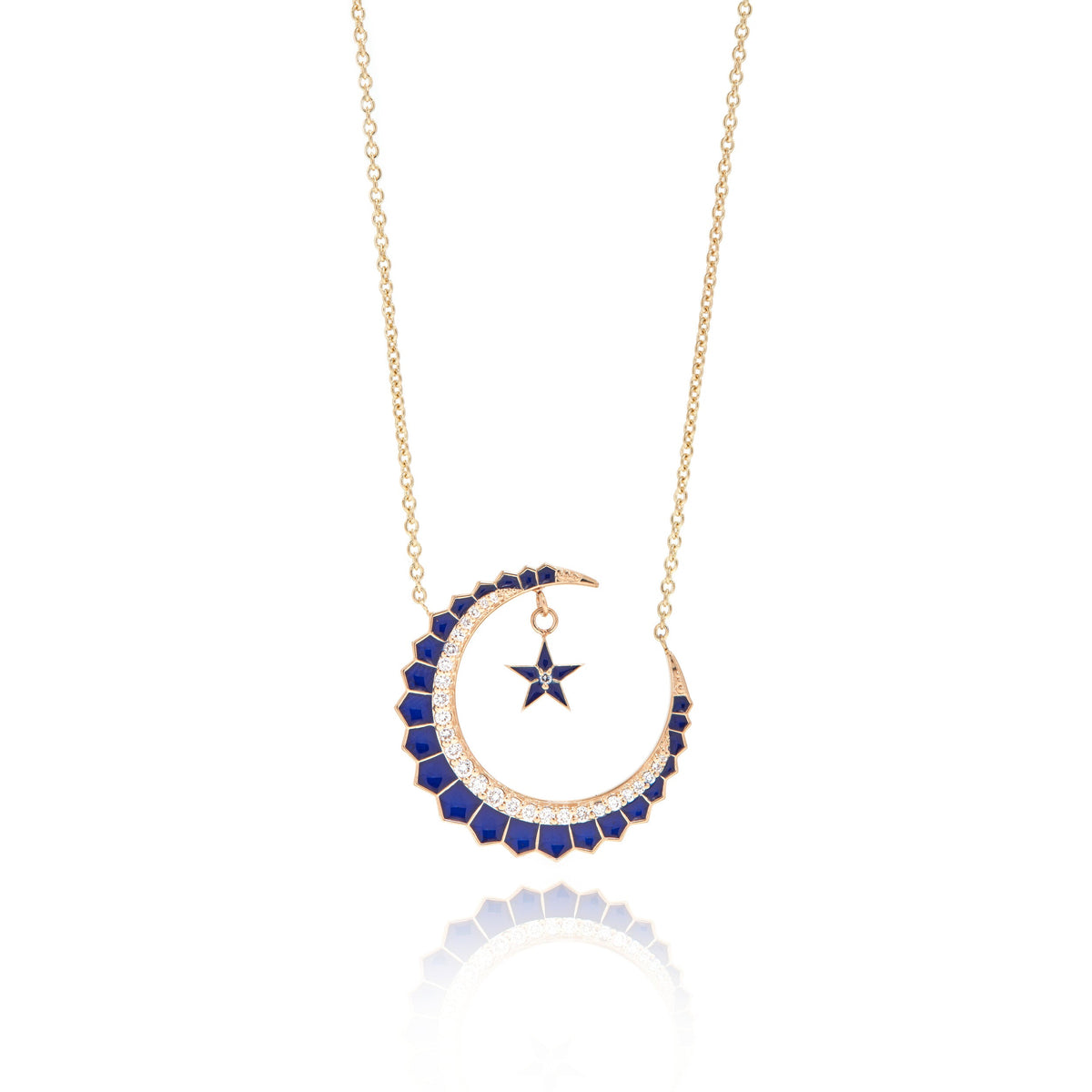 Firmament Crescent Moon and Star Necklace