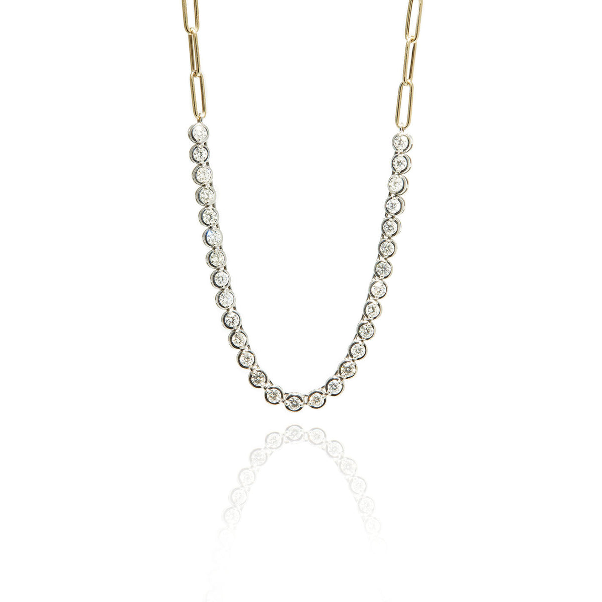 Long Link Diamond Tennis Necklace