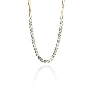Long Link Diamond Tennis Necklace
