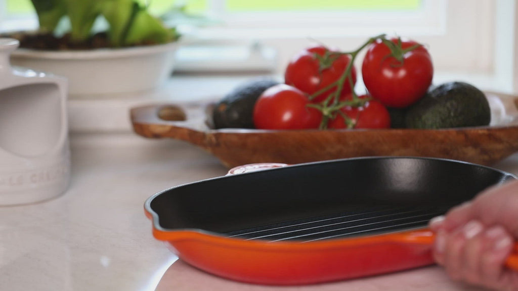  Le Creuset Square Skillet Grill Pan: Le Creuset Square Skillet  Grill In Flame: Home & Kitchen