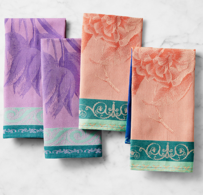 Bright Jacquard Napkins, Set of 4 - Floral