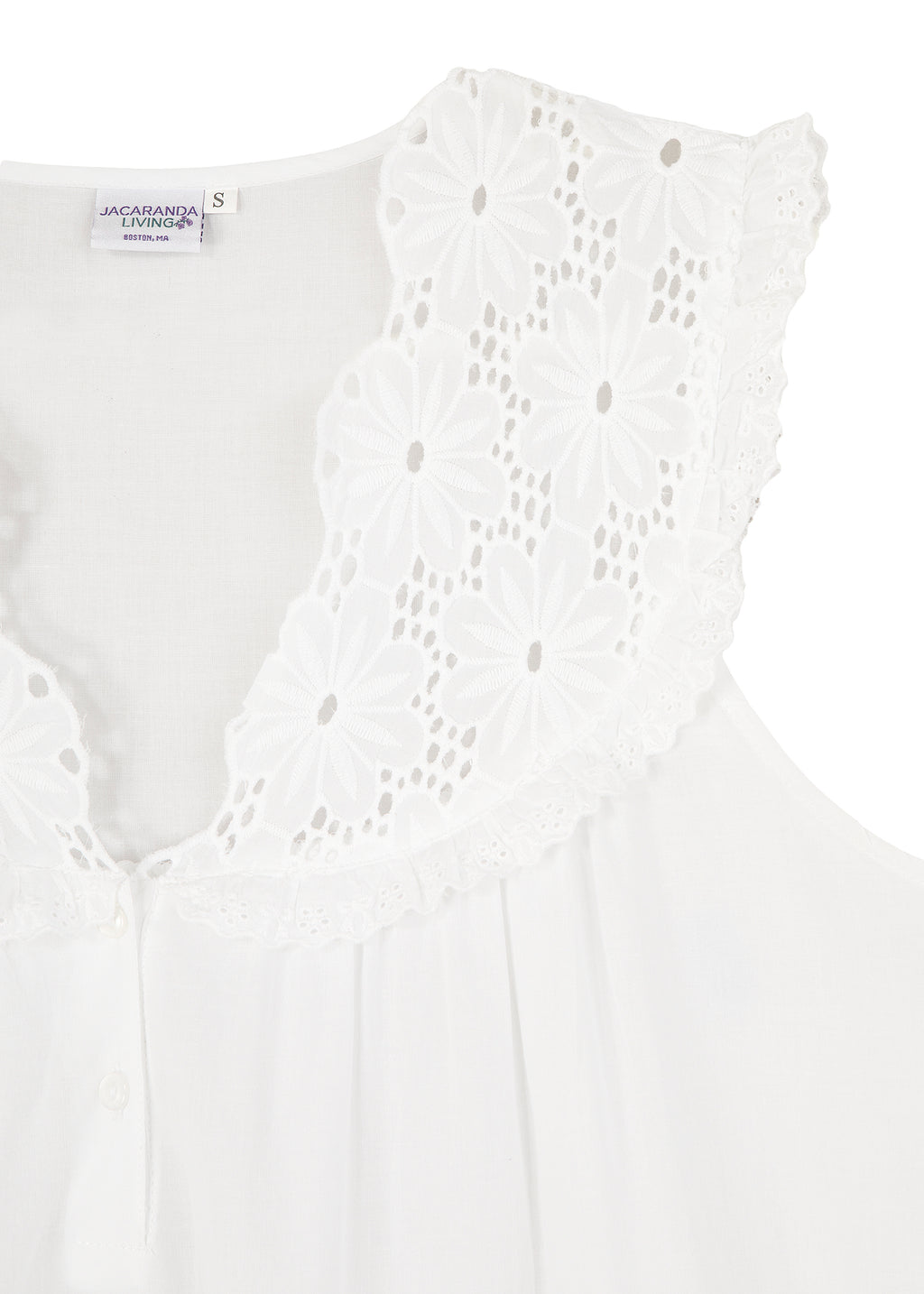 Eloise Nightgown with Eyelet Lace Bodice & Hem
