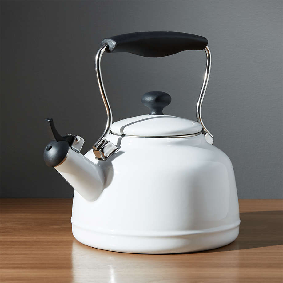 Chantal ® Vintage White Steel Enamel Tea Kettle