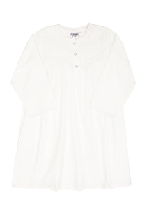 Sophia Long Sleeve White Cotton Dress for Girls