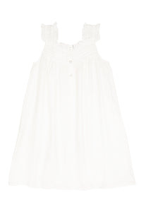 Jessie White Cotton Dress for Girls