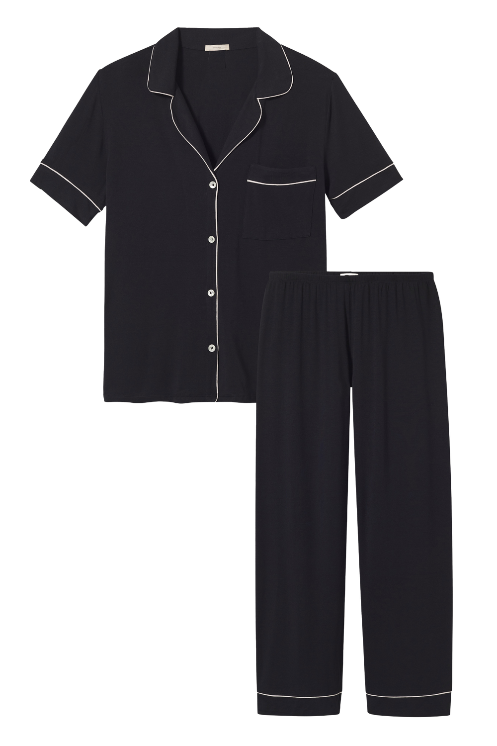 Gisele Short Sleeve Pant PJ Set in Black/Sorbet
