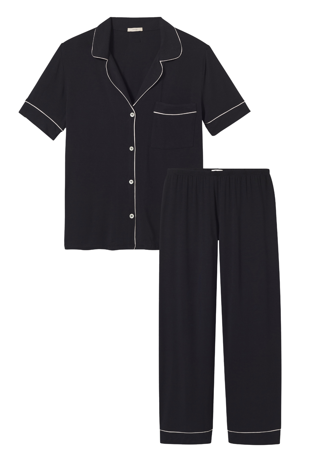 Gisele Short Sleeve Pant PJ Set in Black/Sorbet