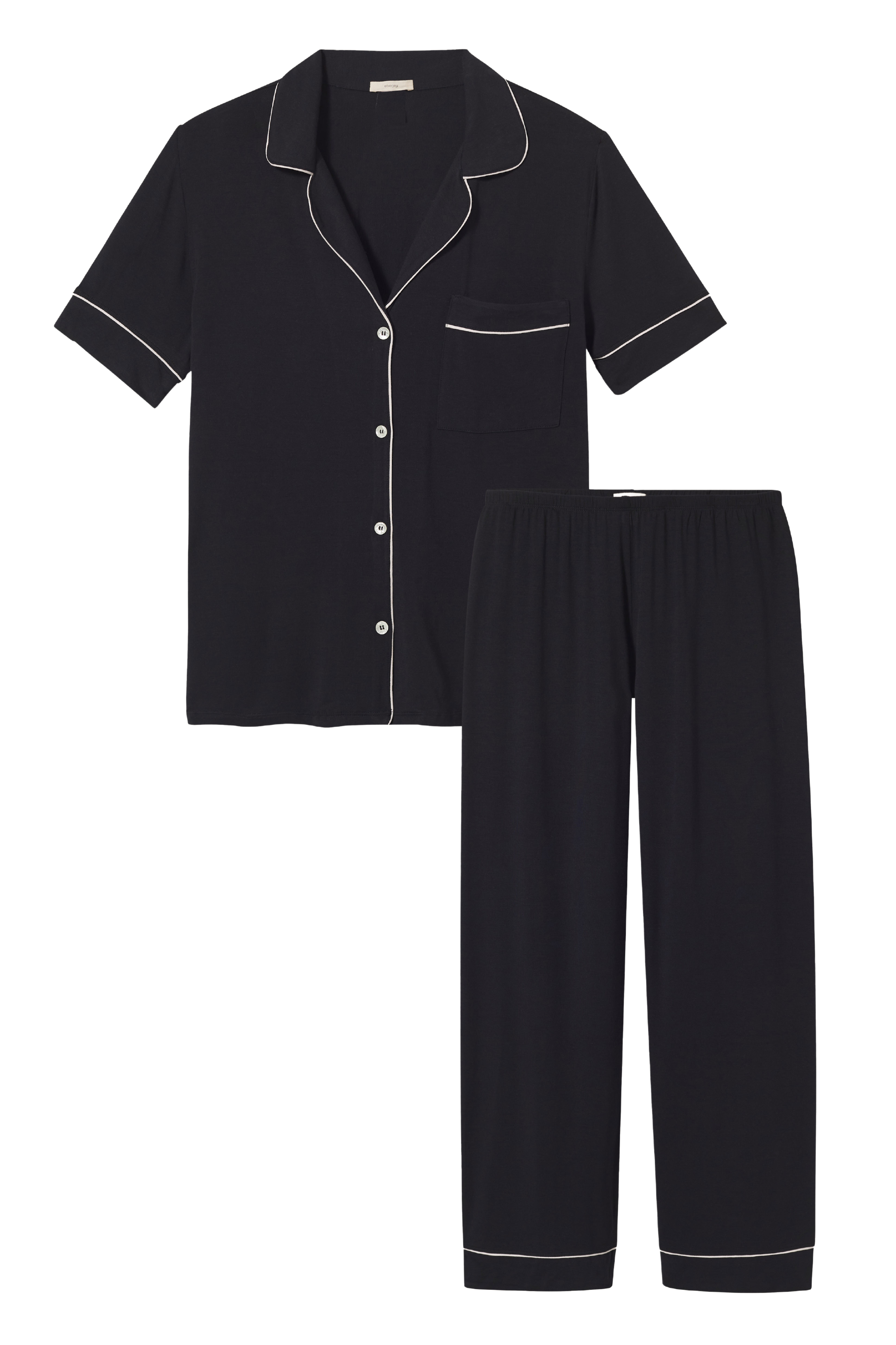 Gisele Short Sleeve Pant PJ Set in Black/Sorbet