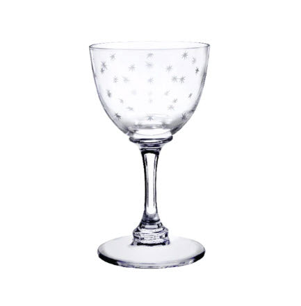 Crystal Liqueur Glasses with Stars Design, Set of Six