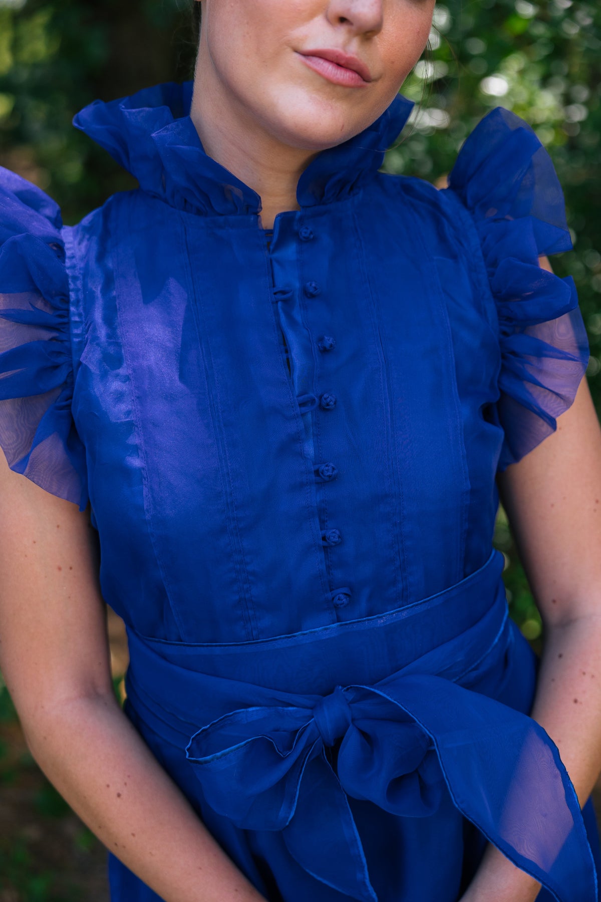 Fairfield Mini Dress in Majorelle Blue Organza