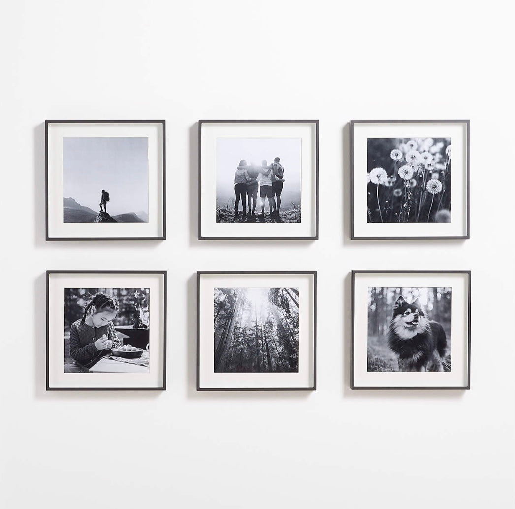 6-Piece Brushed Black 11x11 Gallery Wall Frame Set