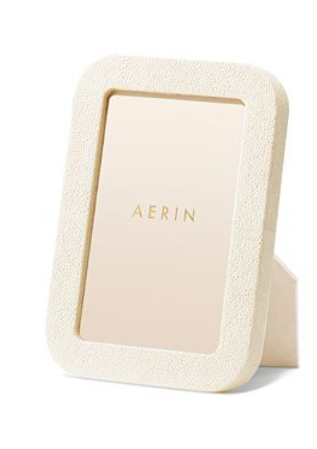 AERIN Modern Shagreen Frame, 4" x 6" Cream Modern Shagreen Frame