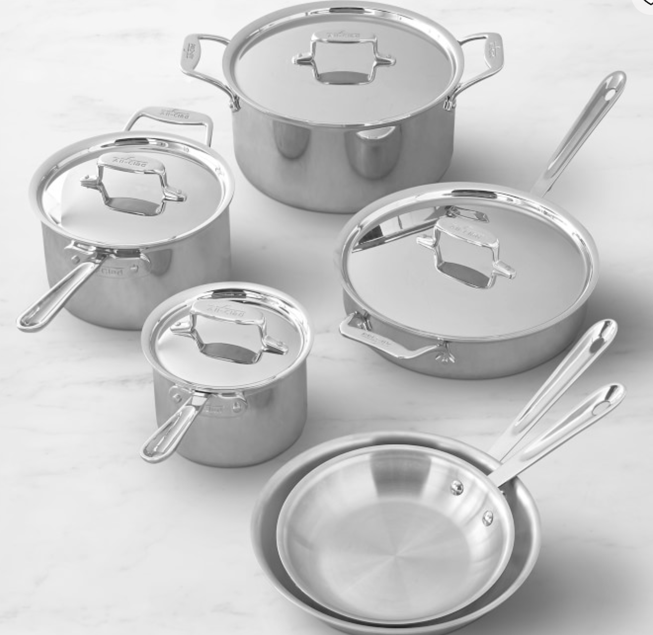 All-Clad d5 Stainless-Steel 10-Piece Cookware Set