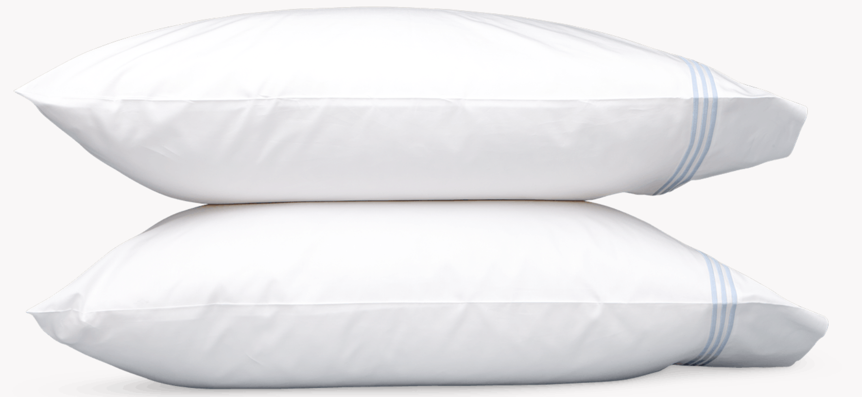 Bel Tempo Pillowcase - Pair in blue with monogram