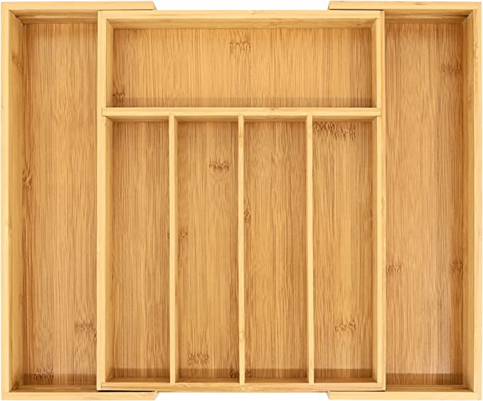 Bamboo Silverware Drawer Organizer Kitchen