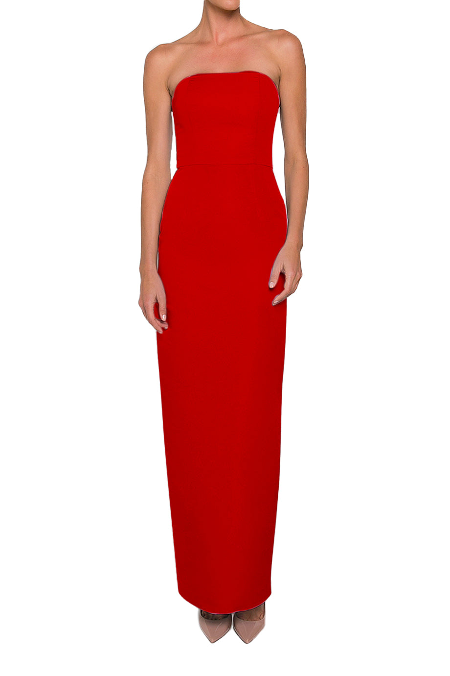 Silk Faille Strapless Column Gown 10 / Red Silk Faille Strapless Column Gown 10 / Red
