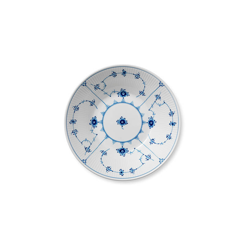 Blue Fluted Plain Pasta Bowl 9.5"
