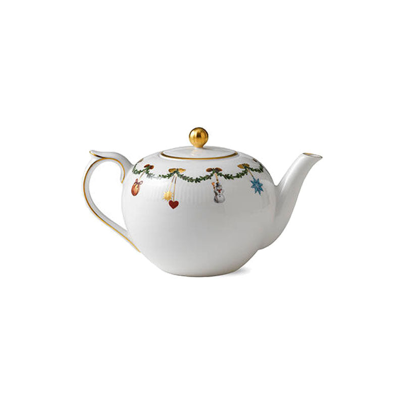 Star Fluted Christmas Tea Pot 1.5 qt