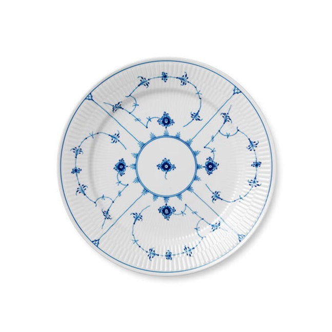 Blue Fluted Plain Dinner Plate 10.75"