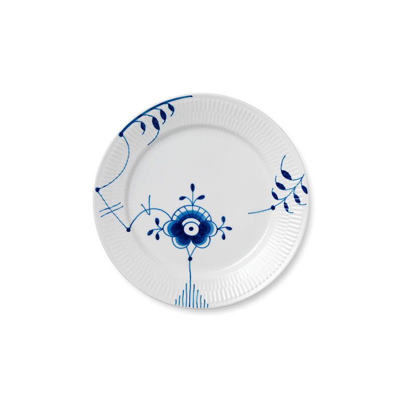 Blue Fluted Mega Dinner Plate #6 10.75"