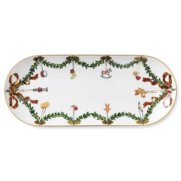 Star Fluted Christmas Oblong Dish 15.5"