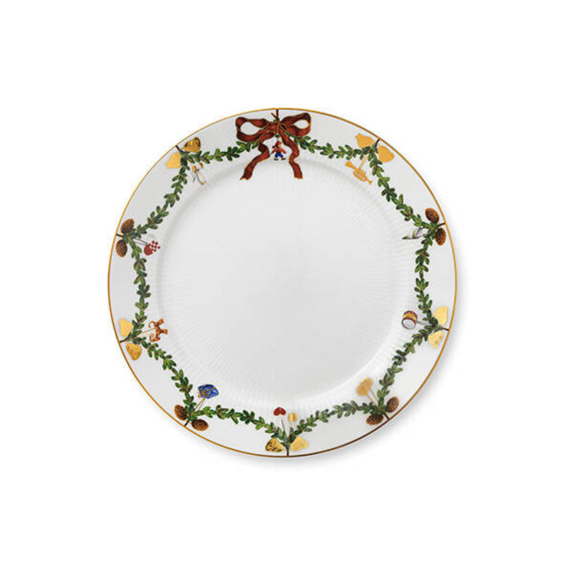 Star Fluted Christmas Dinner Plate 10.75"