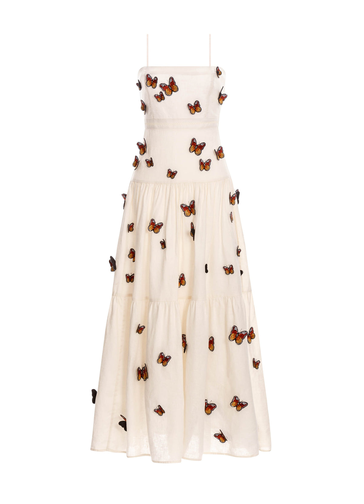 Lima Maxi Dress with Embroidered Butterflies