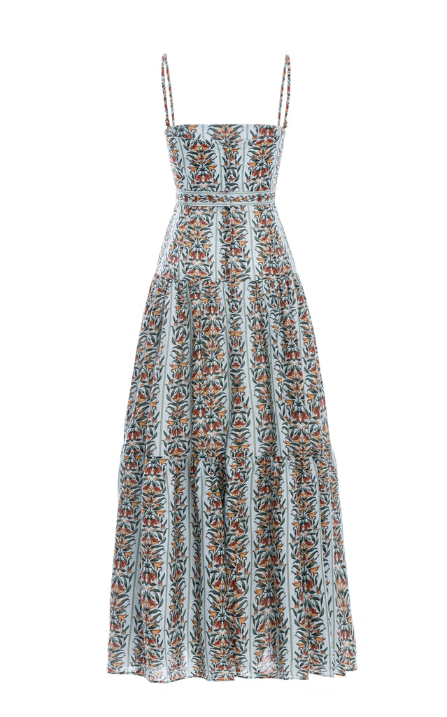 Lima Printed Maxi Dress in Blue Floral | Over The Moon
