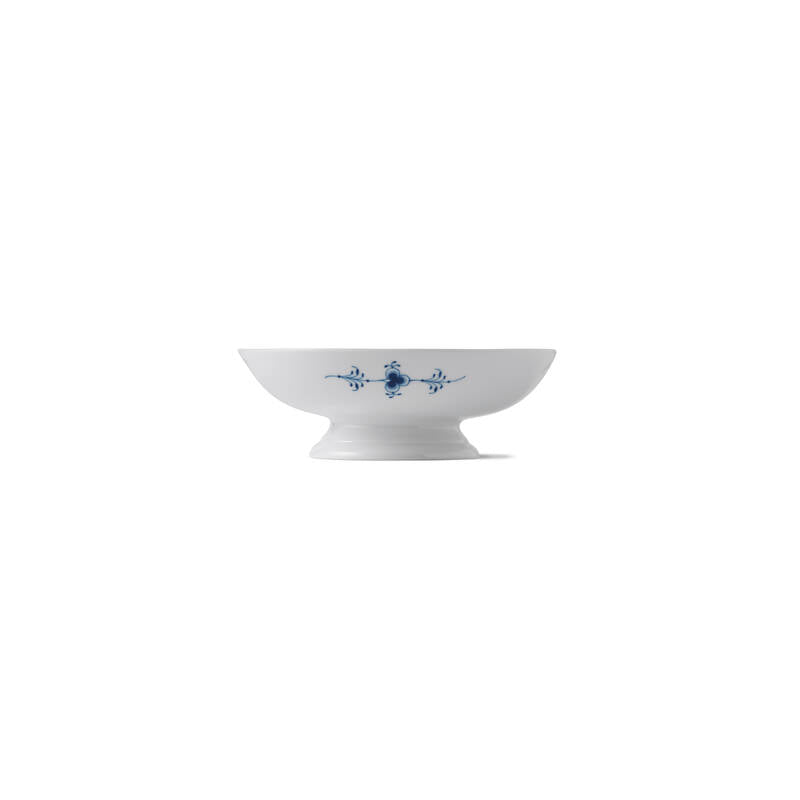 Blue Fluted Plain Footed Bowl 6.75"